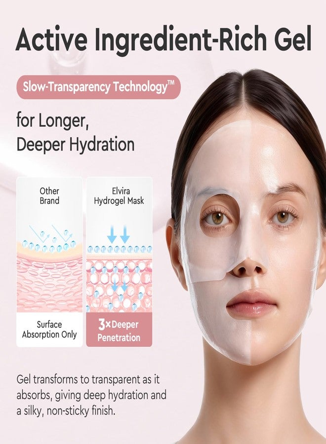 Elvira Bio-Collagen Real Deep Mask, Overnight Hydrating Face Mask with Hyaluronic Acid, Korean Skincare Face Mask for Moisturizing and Firming, Face Masks Sheet for All Skin Types, 4 Pack - Image 4